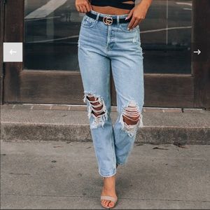 Distressed Boyfriend Jeans